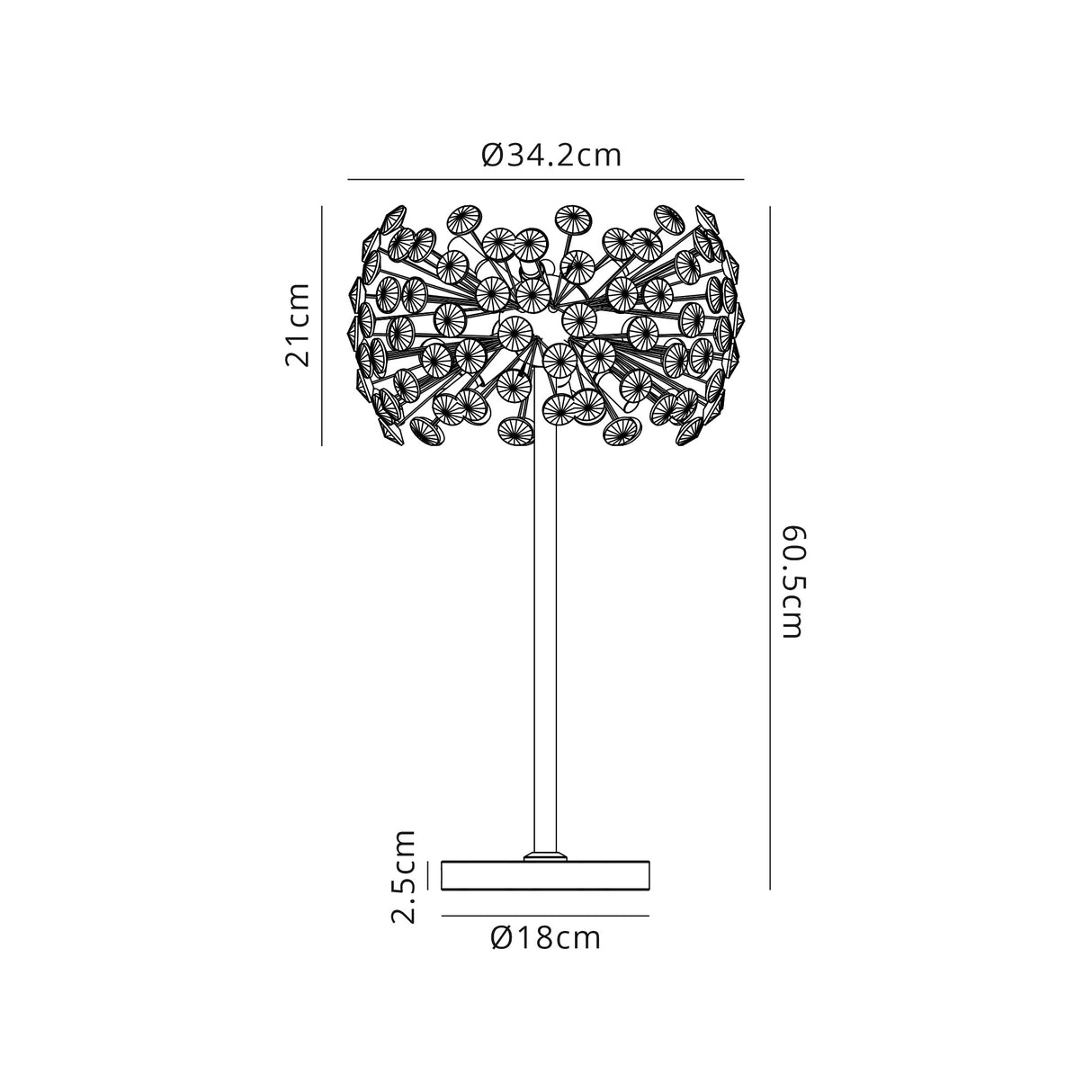 Byrne Table Lamp 6 Light G9 French Gold/Crystal