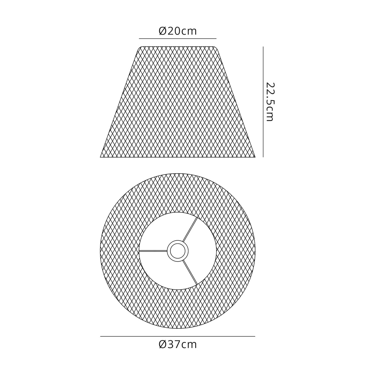 Plamer, 40cm Non-Electric Matt Black Adjustable & Flexible Shade