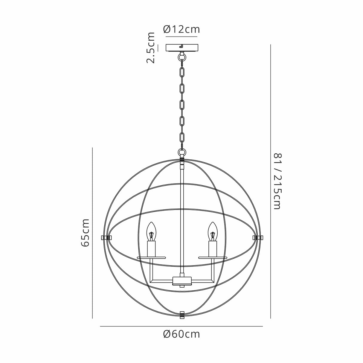 Irwin Pendant, 6 x E14, Black/Gold