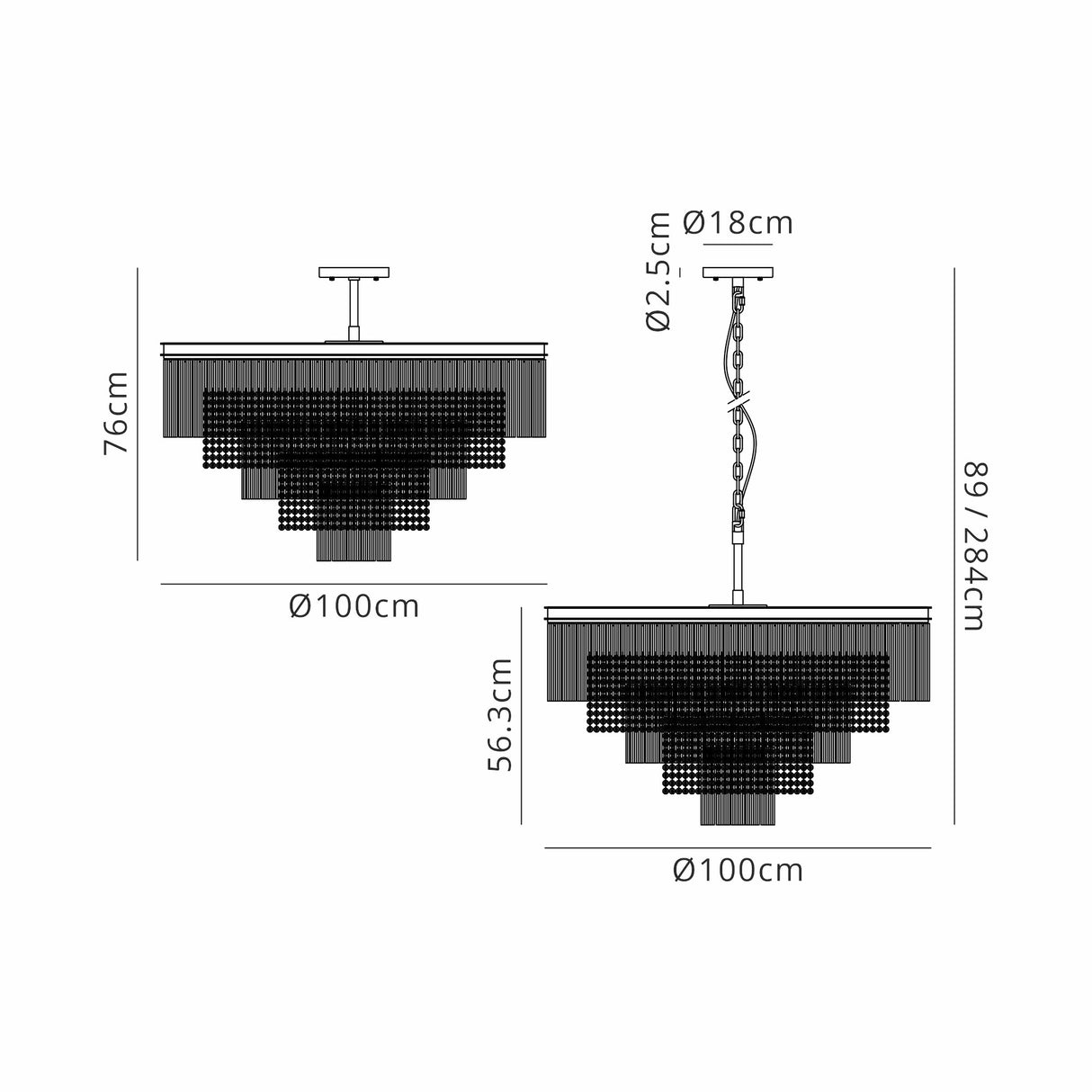 Coleman Large 3 Tier Round Pendant, 27 Light E14, Brown Oxide, Item Weight: 28.6kg