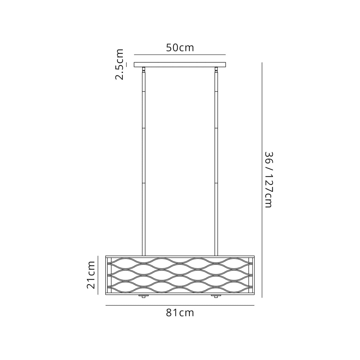 Hinnegan Rectangle Pendant / Convertible To Semi Flush 5 Light E14 Aged Gold / Cream Fabric Shade