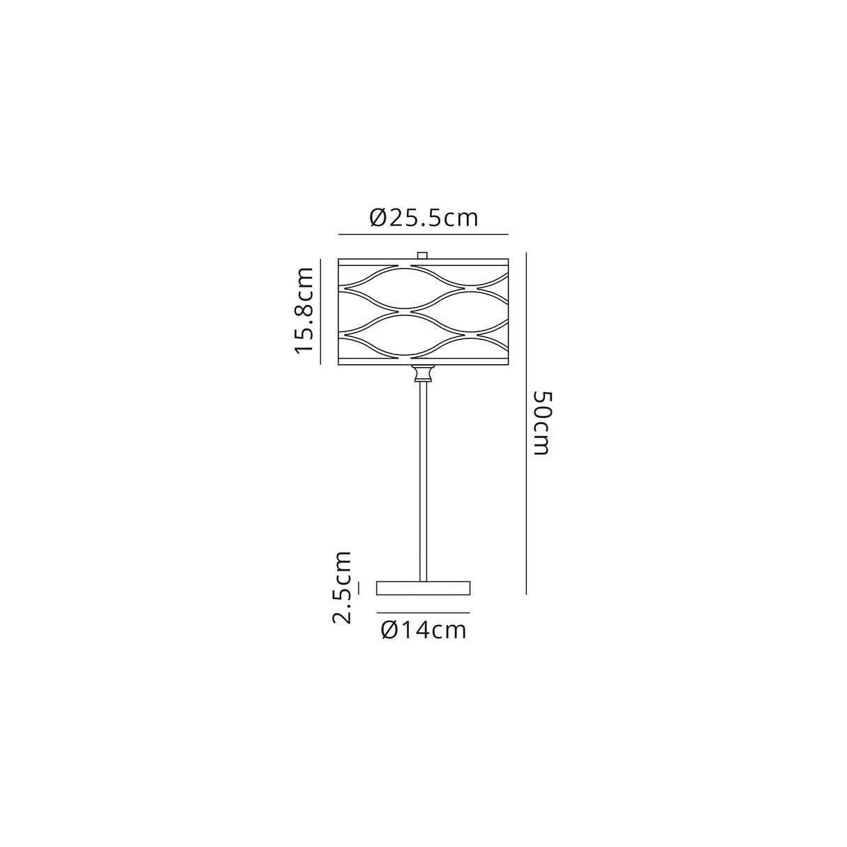 Hinnegan Table Lamp 1 Light E27 Aged Gold / Cream Fabric Shade