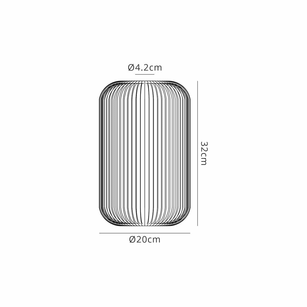 Allardyce 20cm Tubular Ribbed Glass (D), Opal