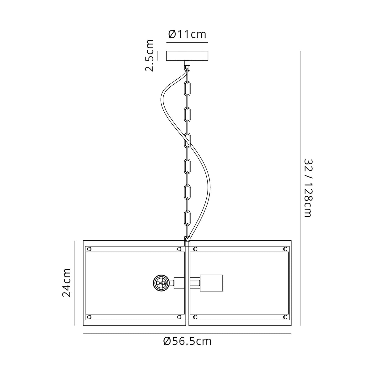 Stuckey Pendant, 4 Light E27, Antique Brass