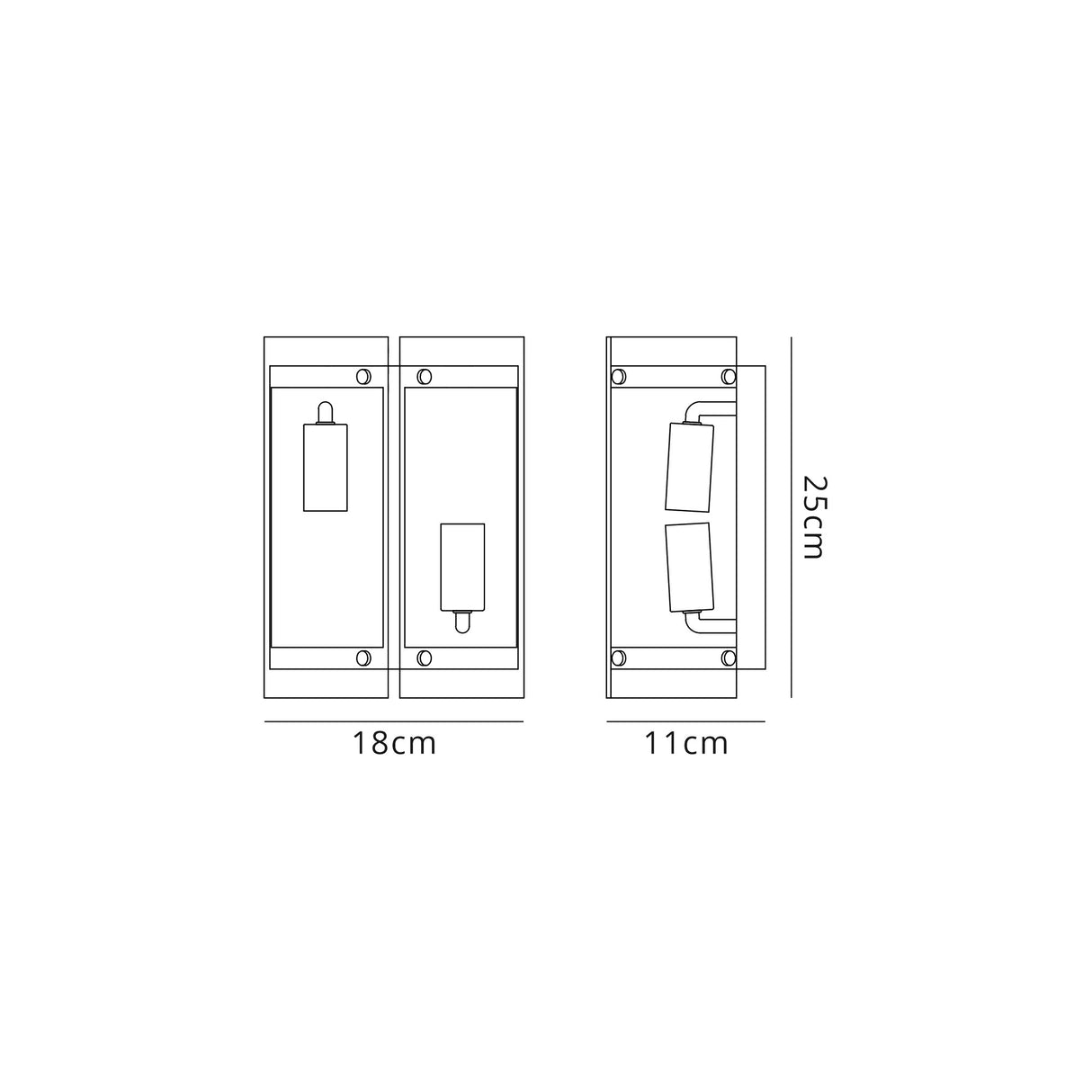 Stuckey Wall Light, 2 Light E27, Antique Brass