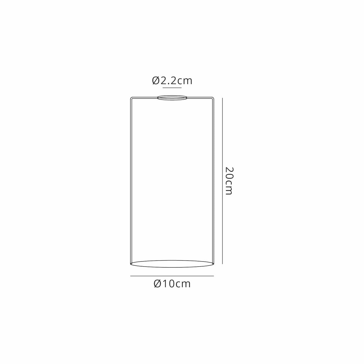 Lathen 100x200mm Tall Cylinder (B) Lined Chrome Glass Shade