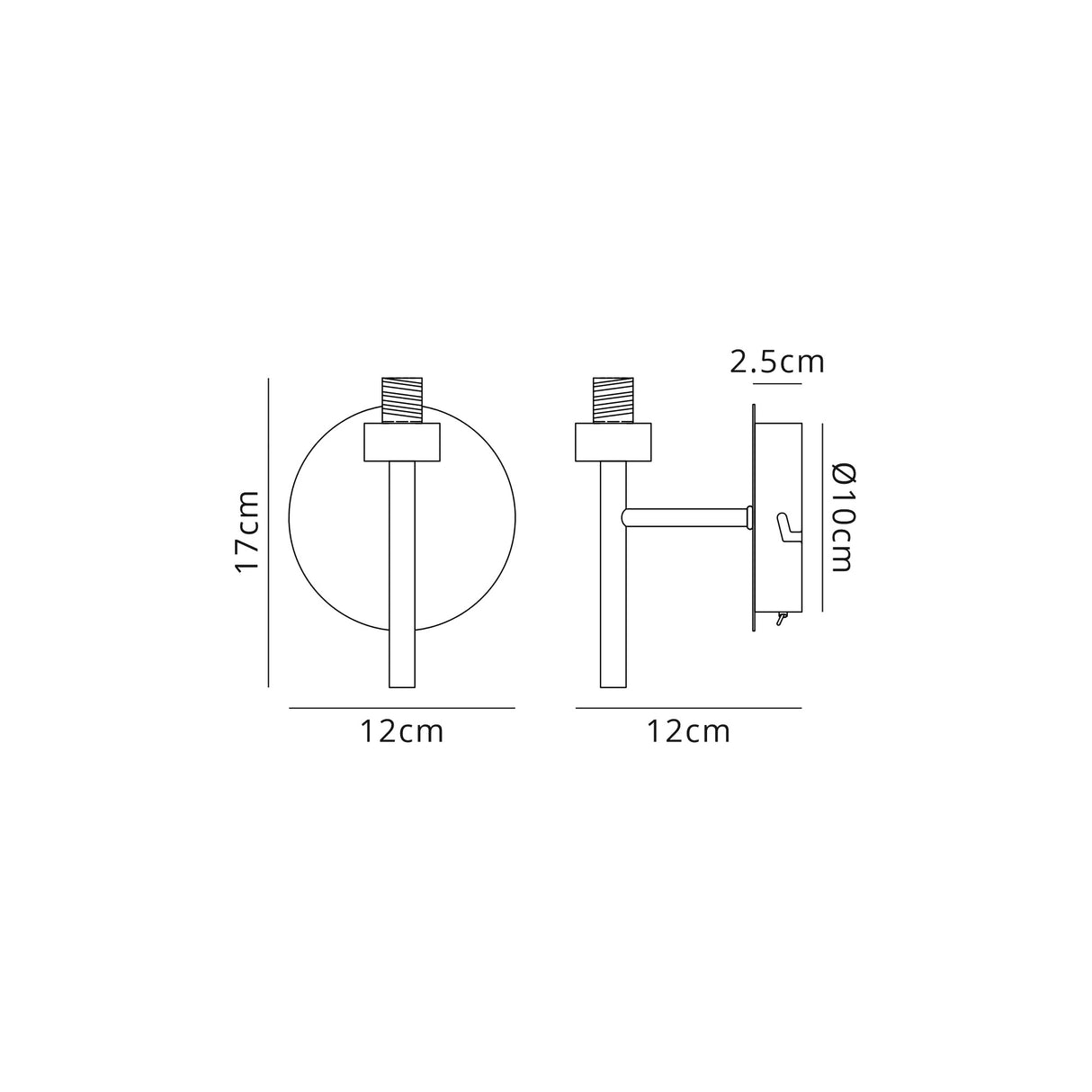 Lathen French Gold 1 Light G9 Universal Switched Wall Lamp, Suitable For A Vast Selection Of Glass Shades