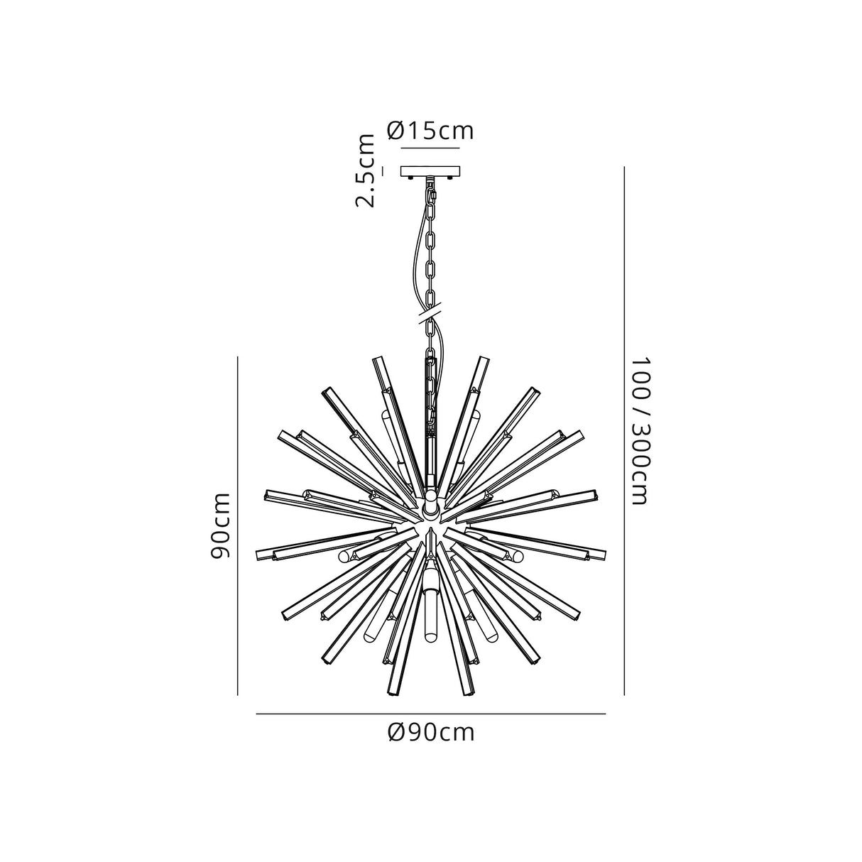 Harris 16 Light E27, Round Pendant Brown Oxide / Smoke Glass