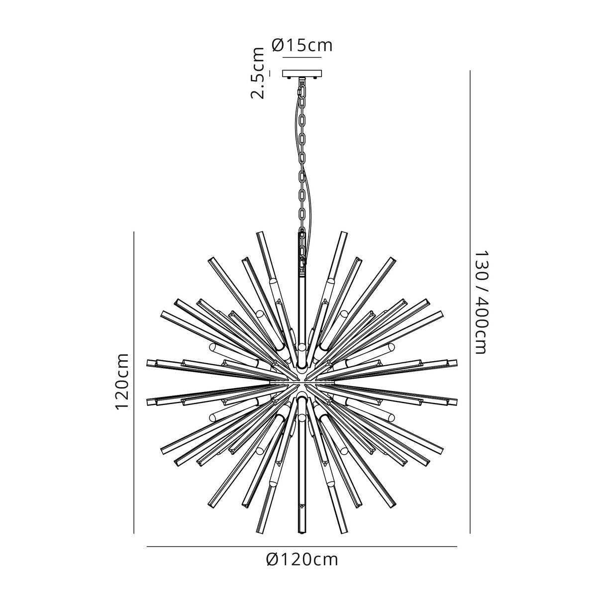 Harris 32 Light E27, Round Pendant Polished Nickel / Clear Glass, Item Weight: 30kg
