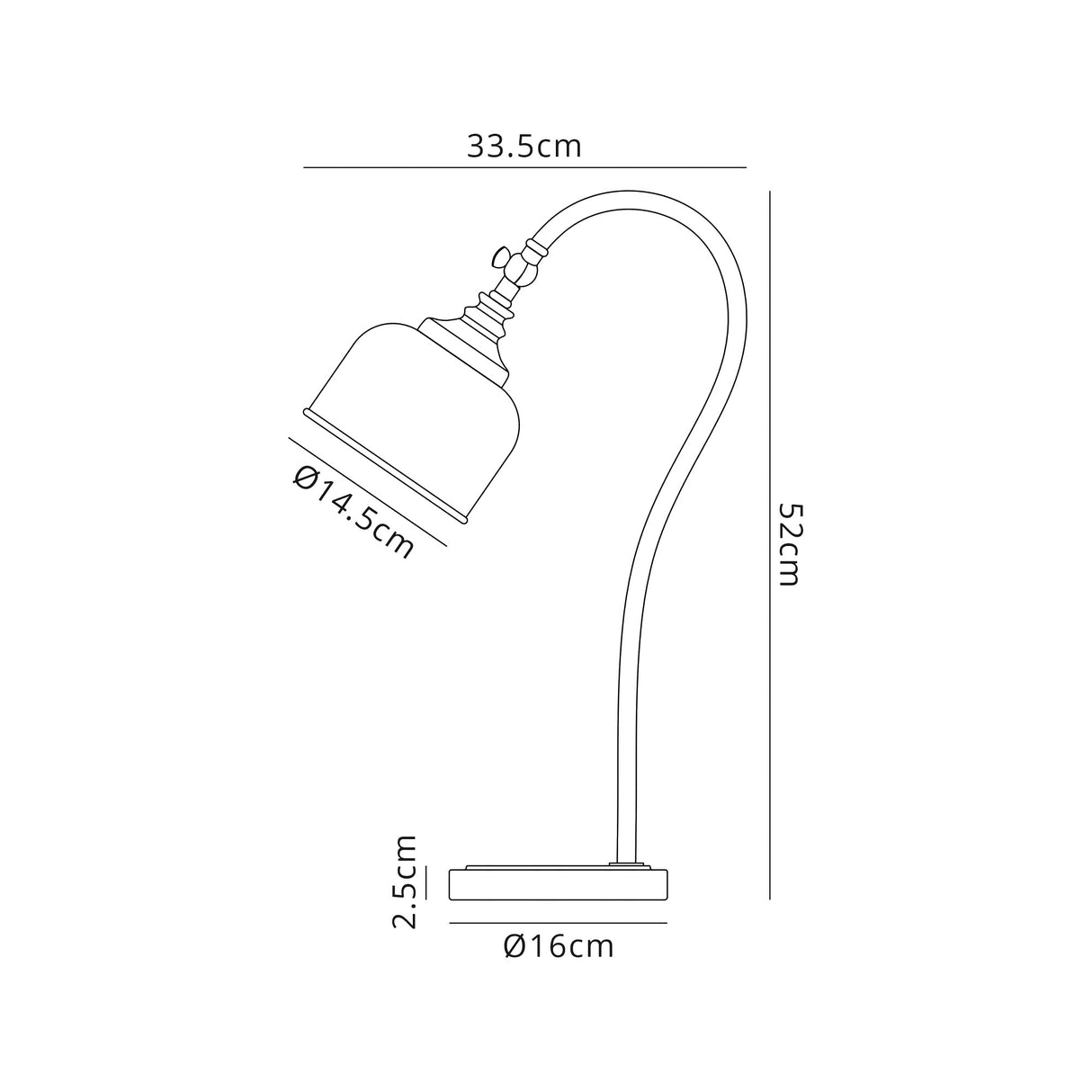 Gray Table Lamp 1 Light E27 Satin Nickel / Frosted Glass