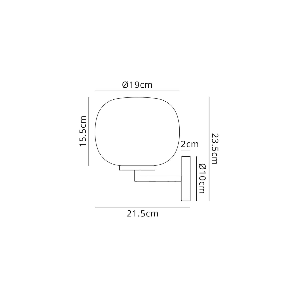 Cunnington Small Oval Ball Wall Light 1 Light E27 Satin Gold Base With Frosted White Glass Globe