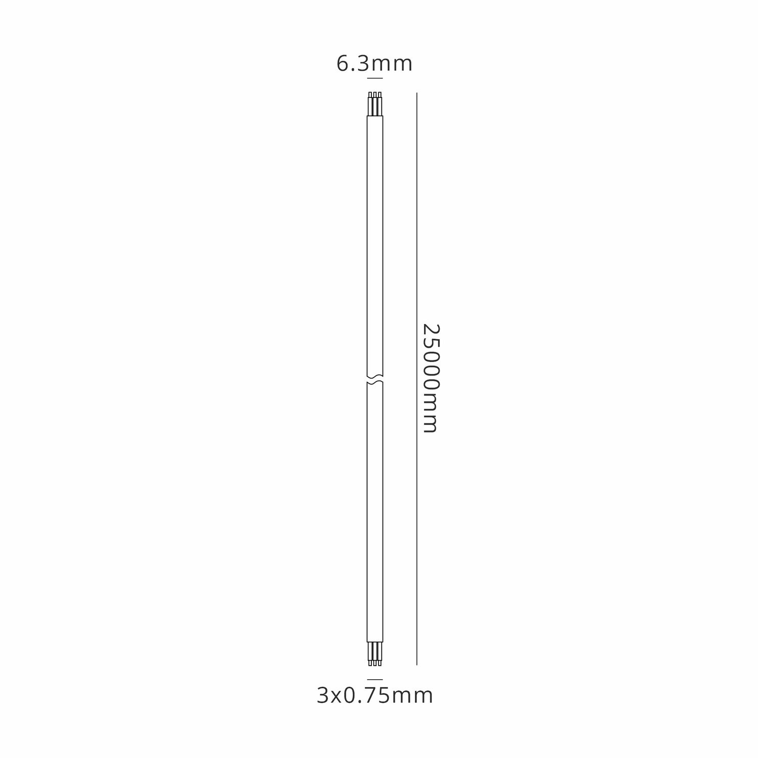 Robson 1m Clear 3 Core 0.75mm Cable VDE Approved (qty ordered will be supplied as one continuous length)