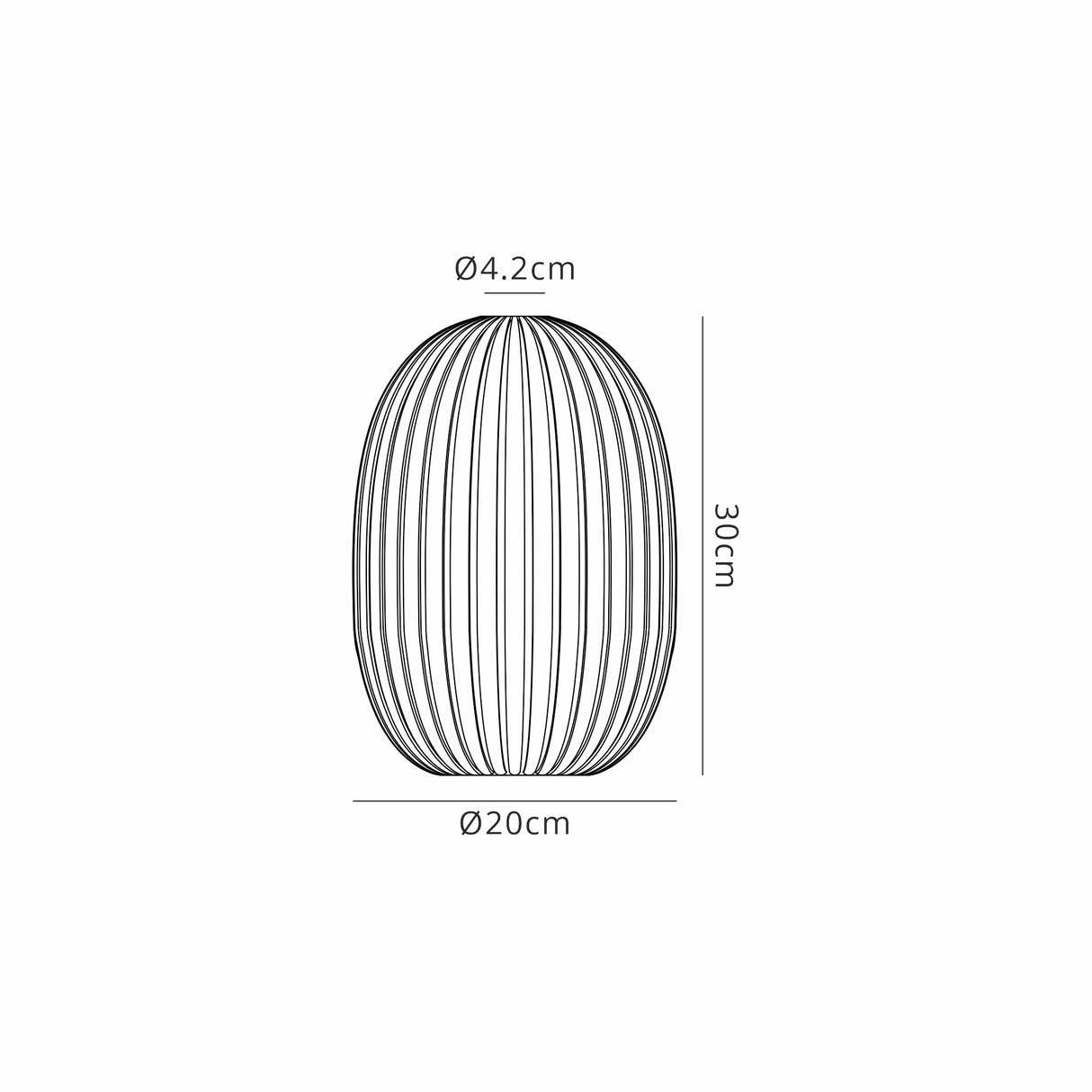 Allardyce 20cm Almond Ribbed Glass (F), Smoked