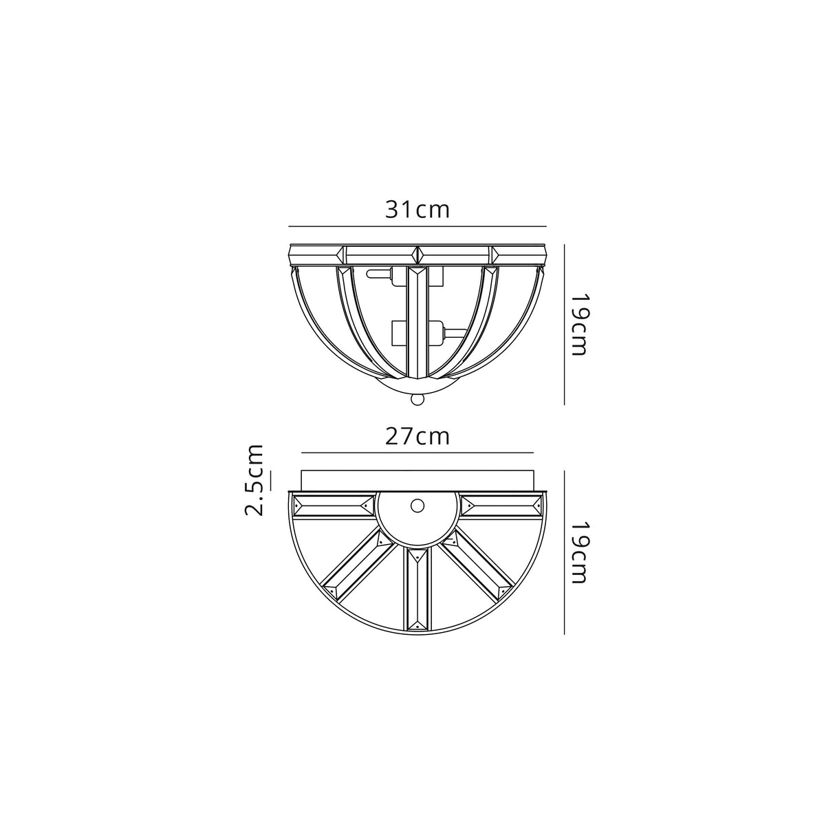 Ellison Wall Light, 2 Light E14, Polished Nickel