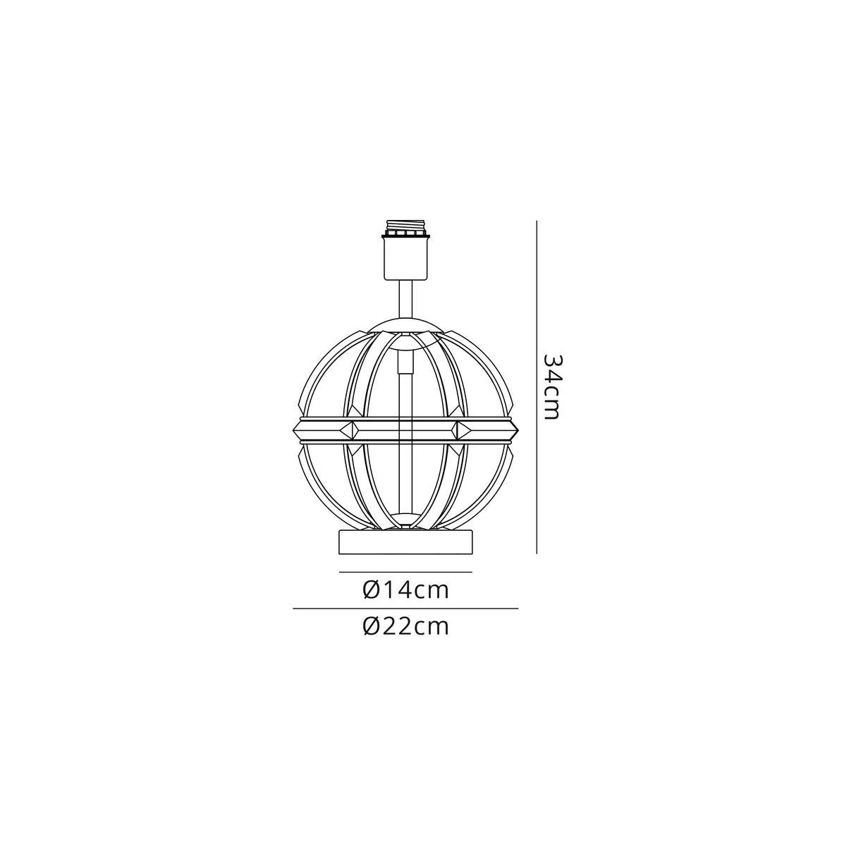 Ellison Round Table Lamp, 1 Light E27, Polished Nickel