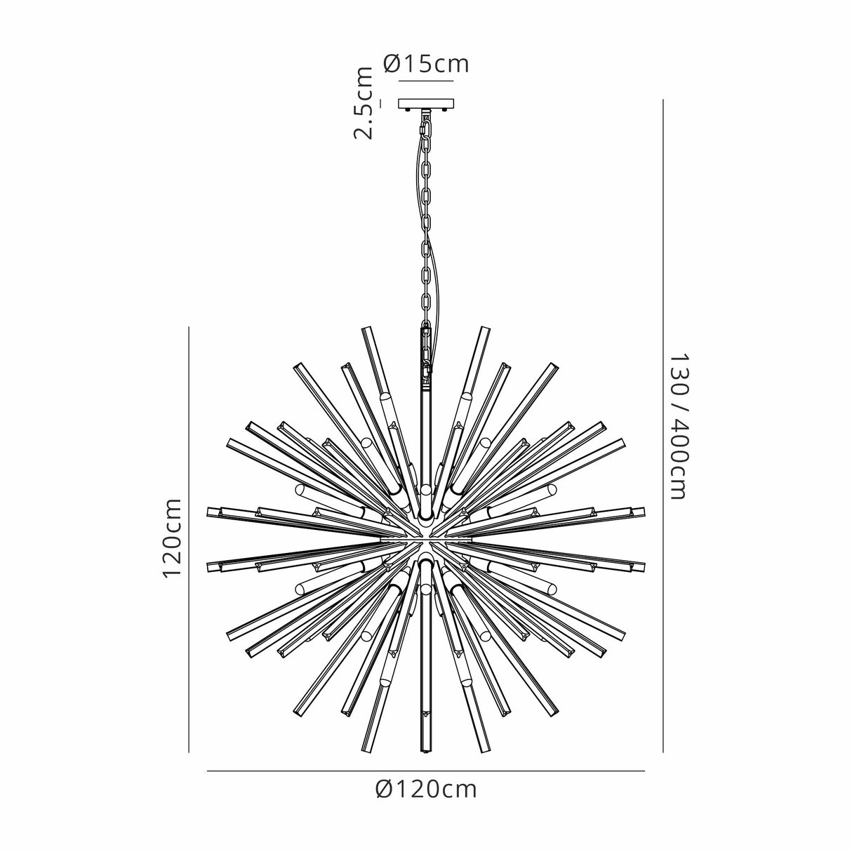 Harris 32 Light E27, Round Pendant Matt Black / Smoke Glass, Item Weight: 30kg