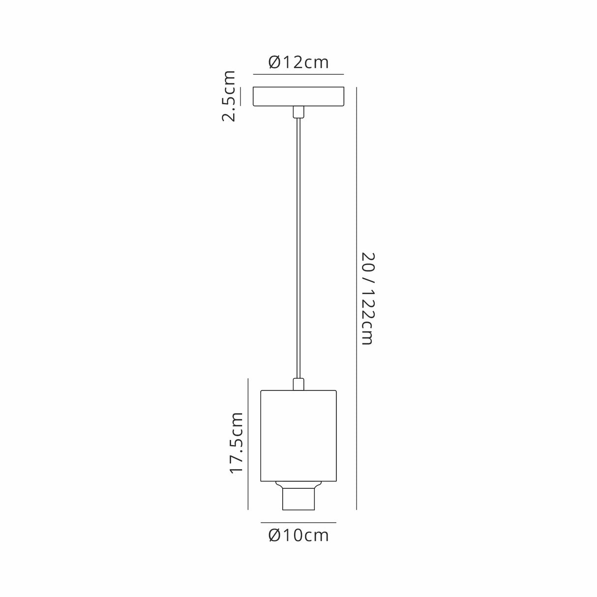 Rowell Pendant (FRAME ONLY), 1 x E27, Pewter/Black Braided Cable