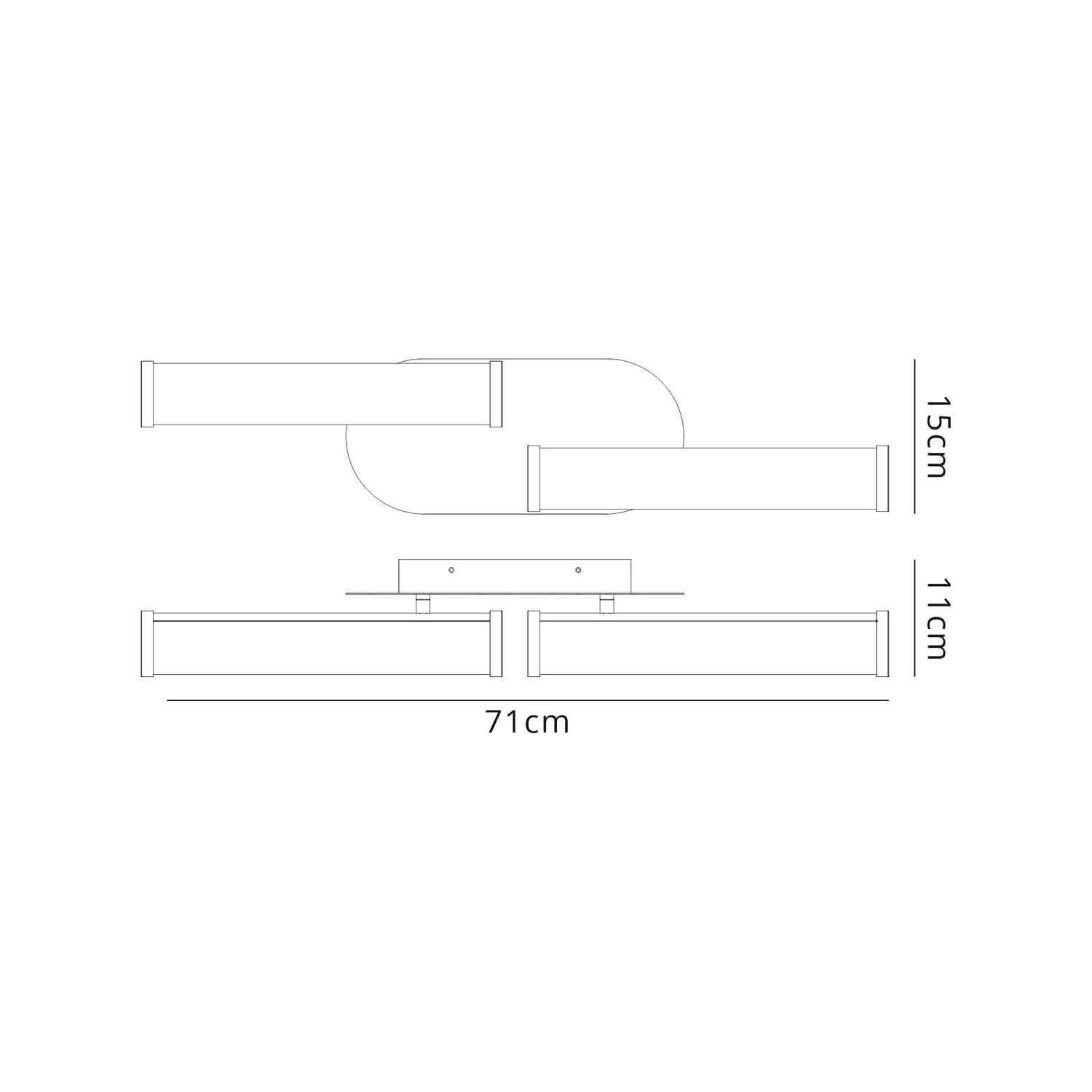 Wallace Ceiling Lamp, 2 x 9W LED, 4000K, 1153lm, IP44, Sand Black, 3yrs Warranty