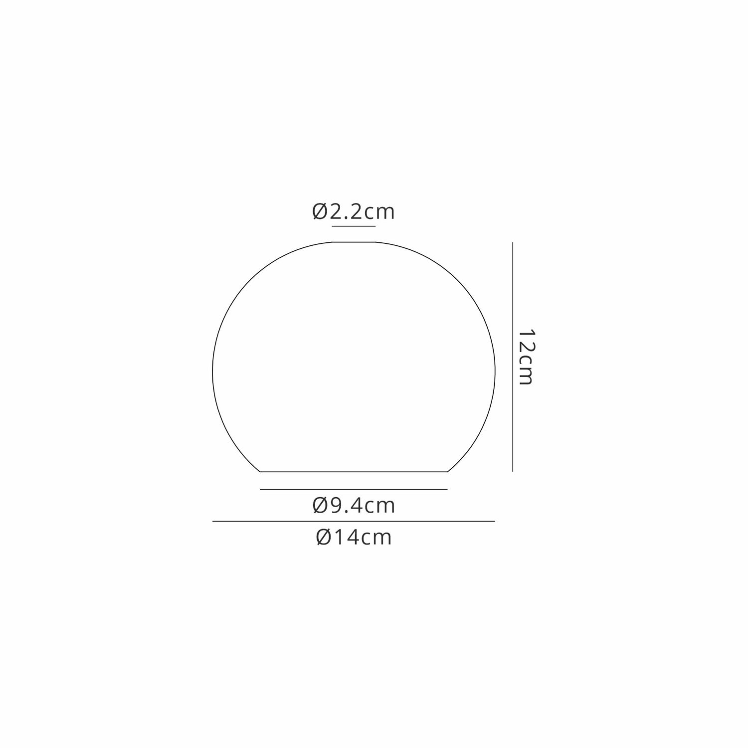 Lathen 140mm Open Mouth (F) Round Smoke Plated Glass Shade