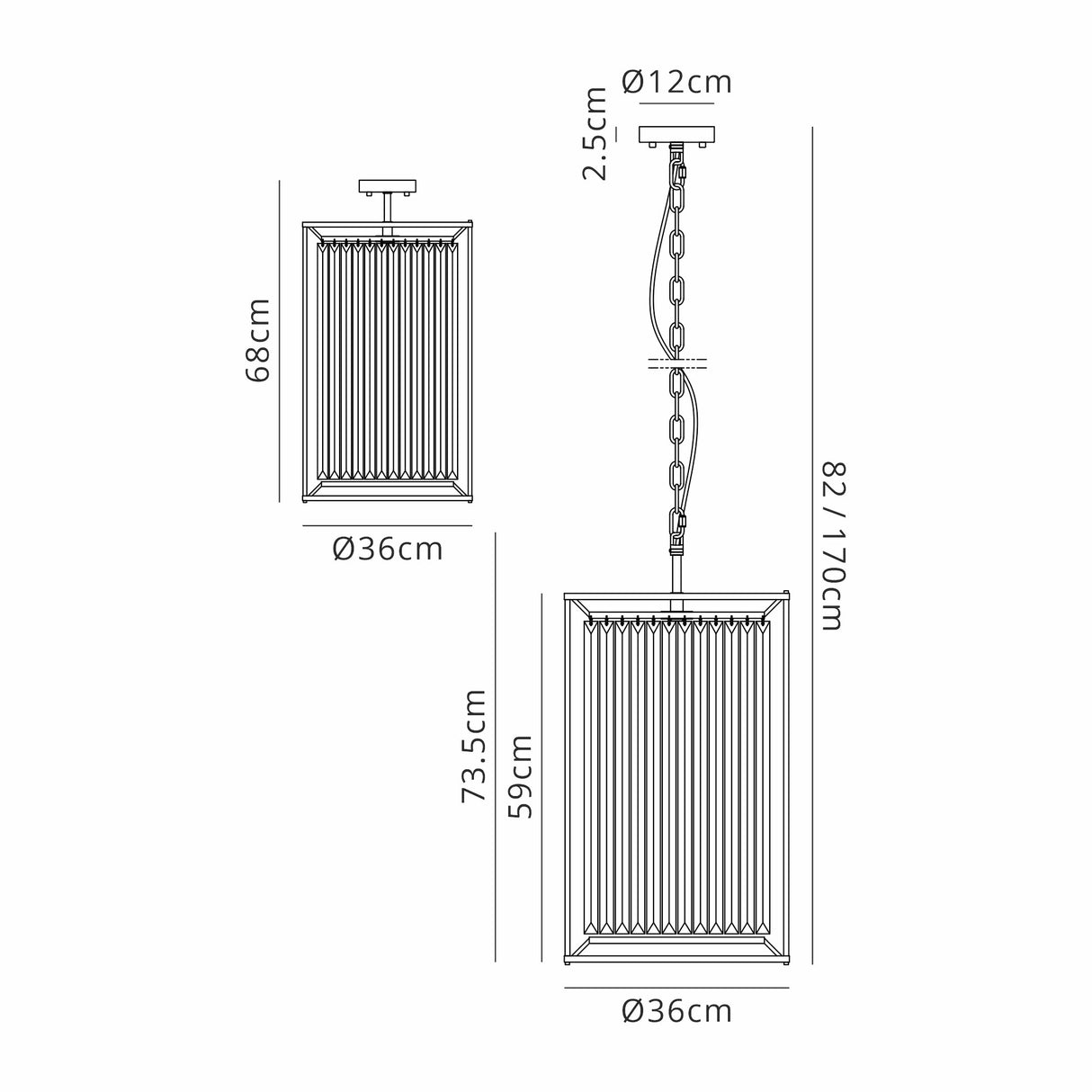 Buckley 2 Tier Pendant, 3+3 x E14, Satin Black / Clear