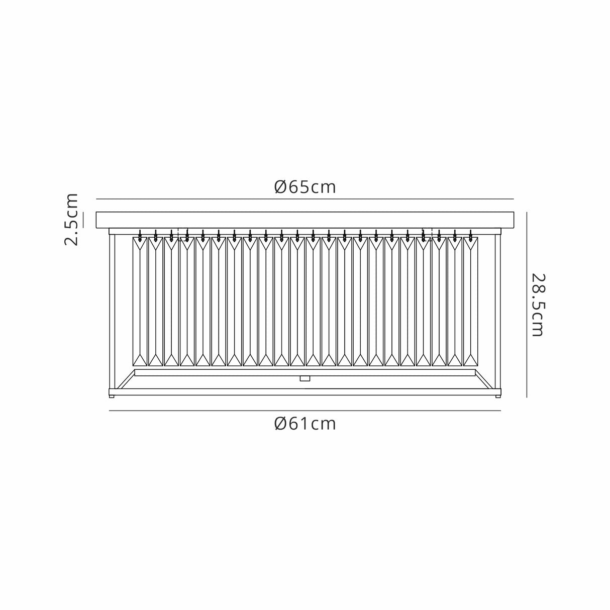 Buckley Ceiling, 6 x E27, Satin Black / Clear