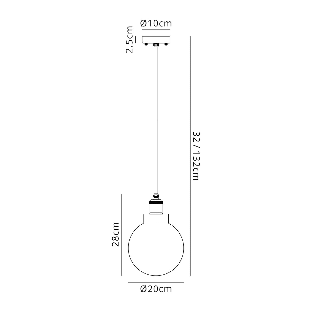 James 20cm Pendant 1 Light E27 IP65 Exterior Titanium Silver/Polished Chrome