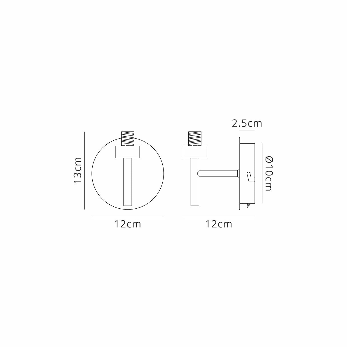 Lathen Satin Black 1 Light G9 Universal Switched Wall Lamp, Suitable For A Vast Selection Of Glass Shades