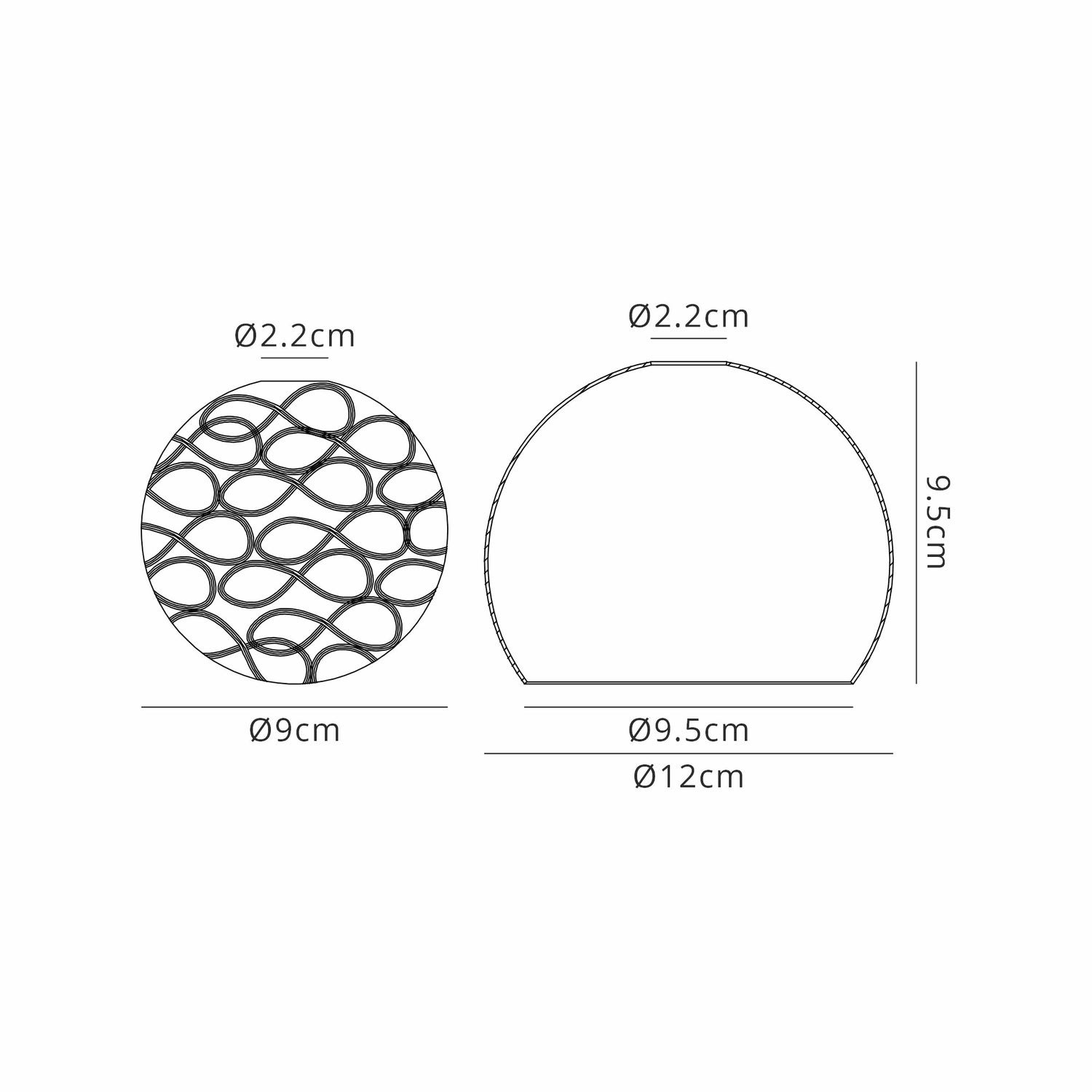 Lathen 120x95mm Globe Clear Glass With Inner Silver Wire (K) Shade