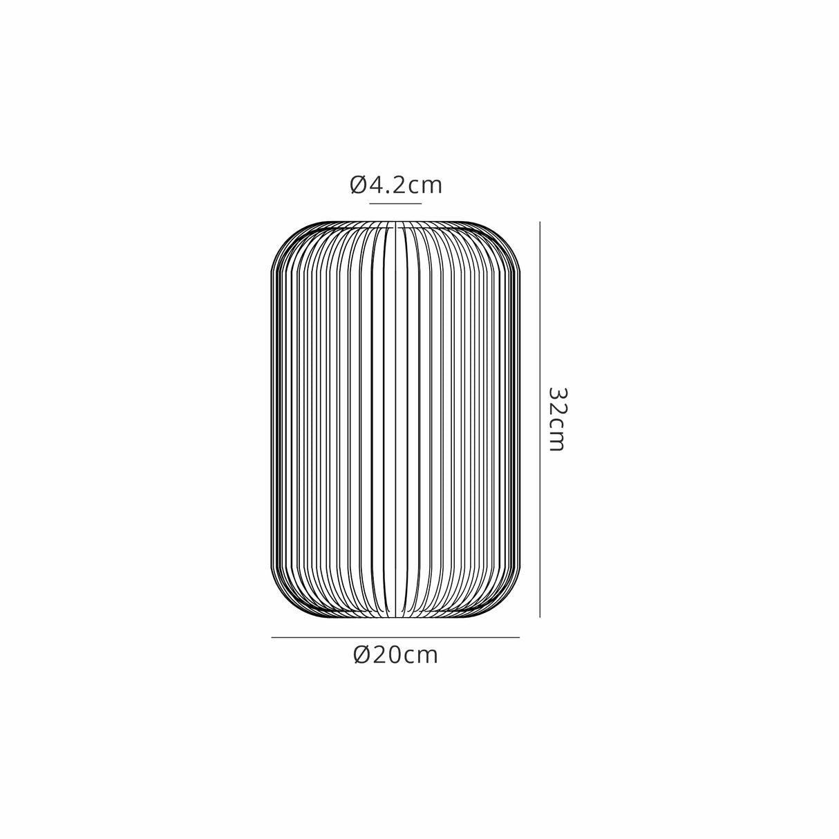 Allardyce 20cm Tubular Ribbed Glass (D), Green