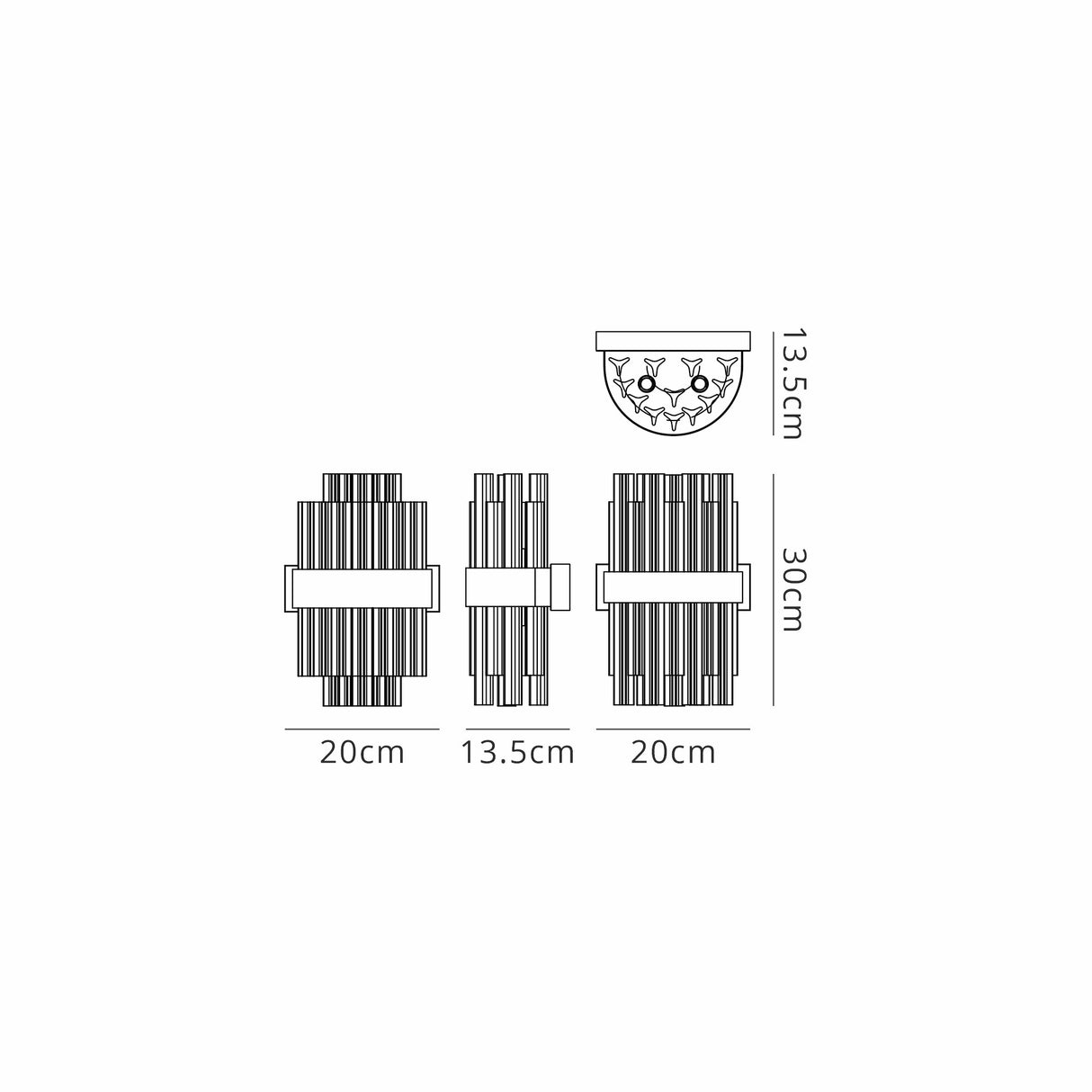 Melville 4 Light G9, Wall Light, Polished Nickel / Clear