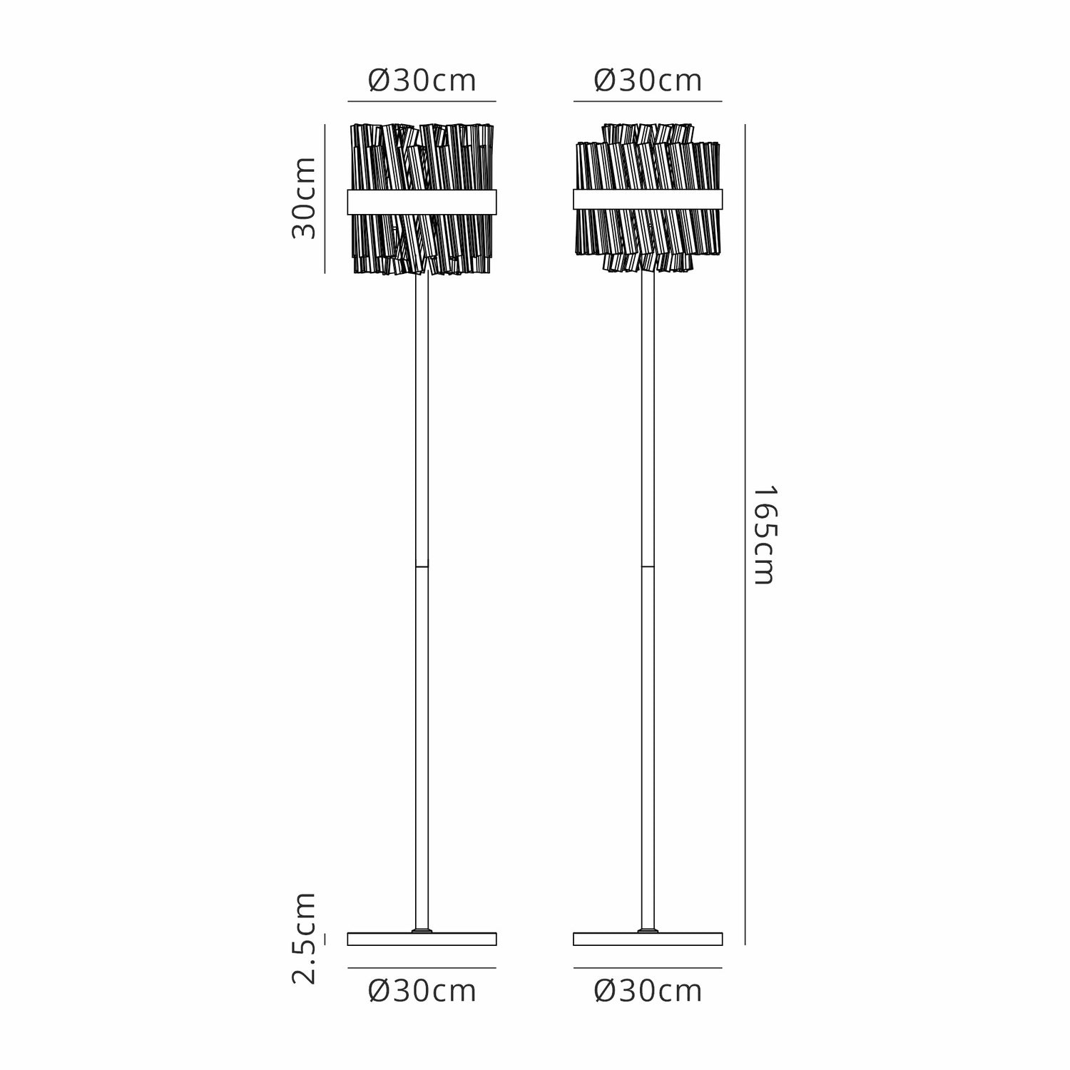Melville 8 Light G9, Floor Lamp, Satin Black / Clear