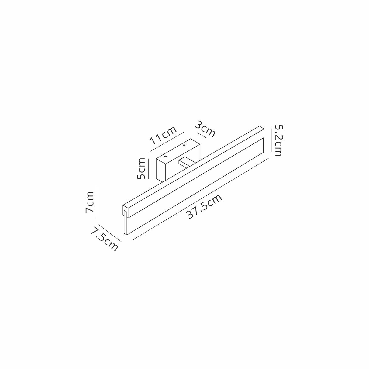 Pascoe Wall Lamp, 8W LED, 3000K, 600lm, IP44, Sand Black, 3yrs Warranty