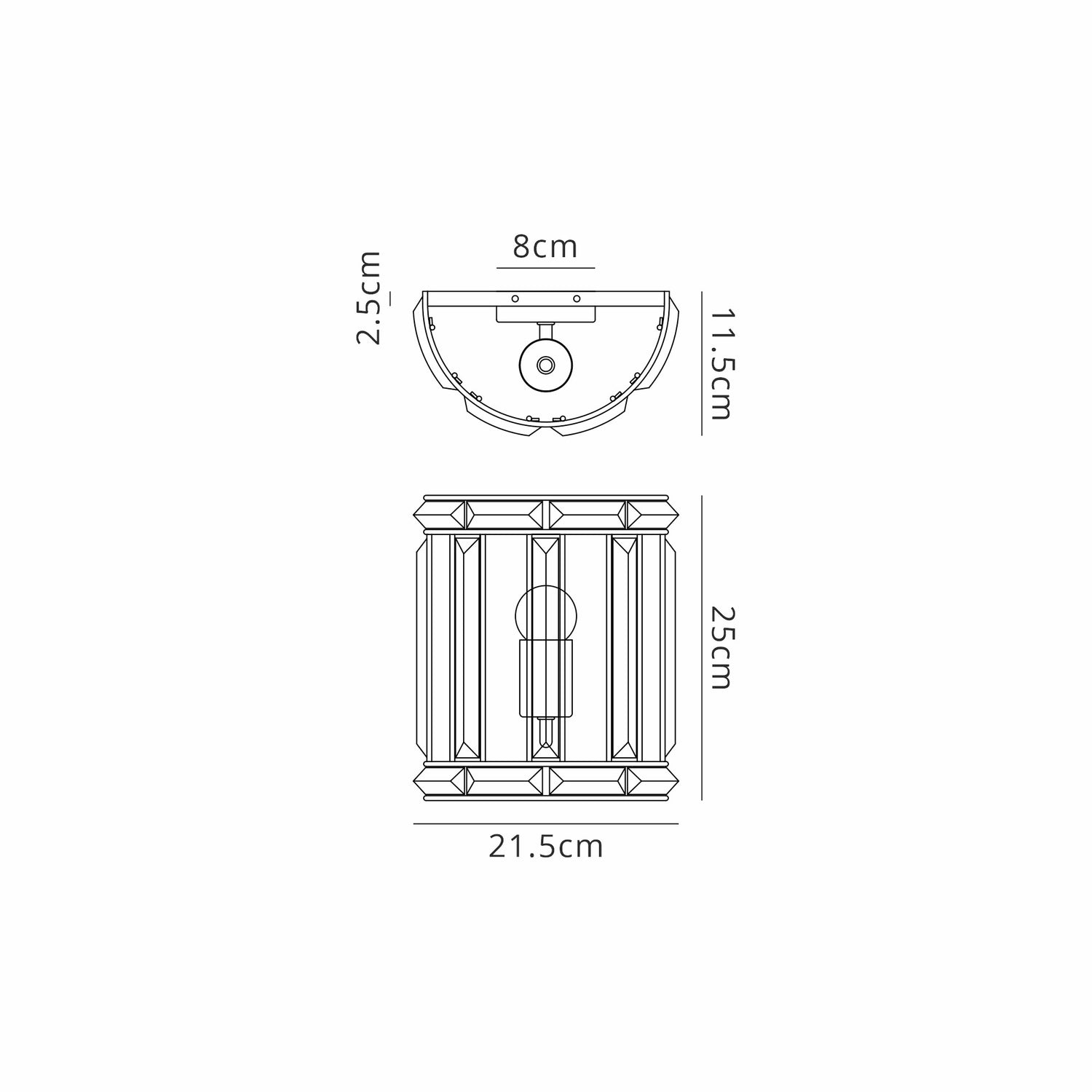 Ellison Wall Light, 1 Light E14, Polished Nickel
