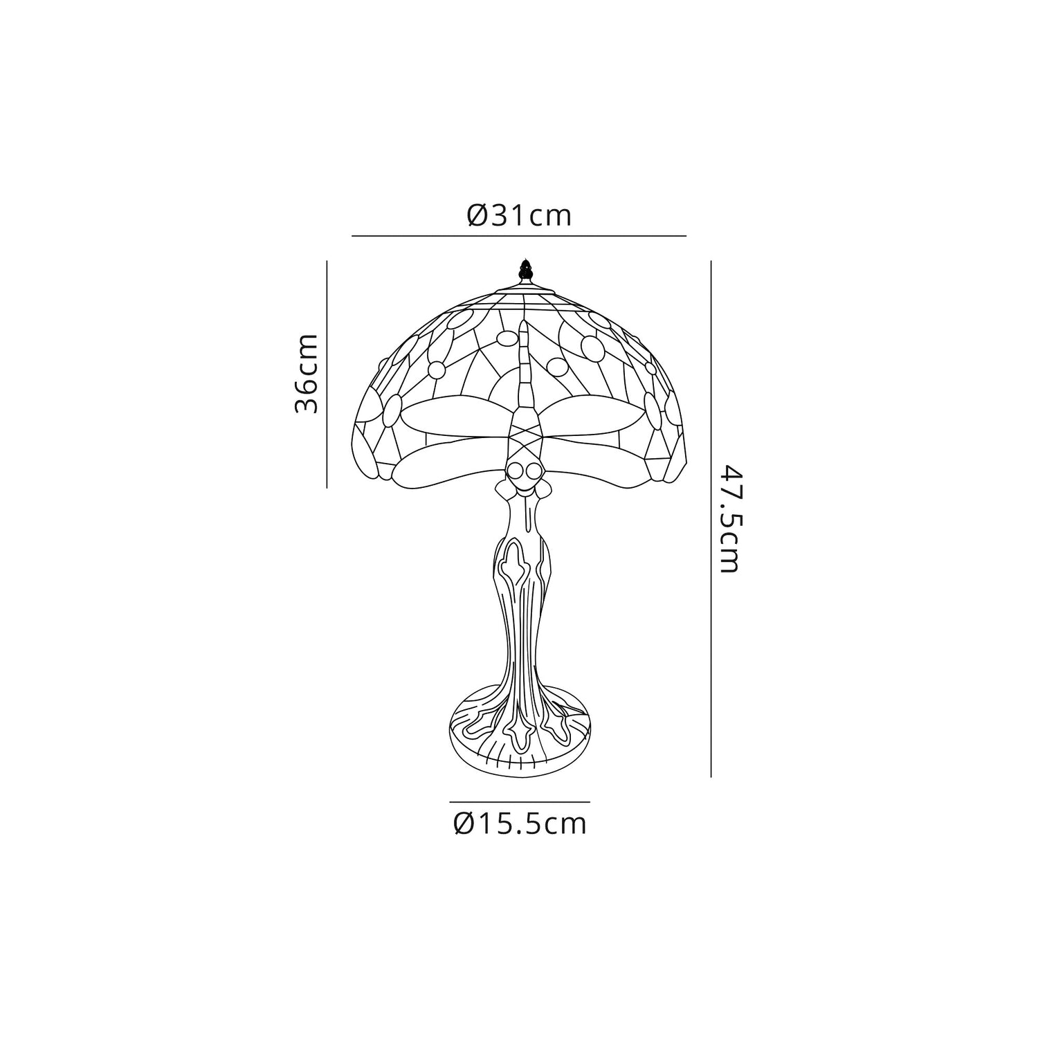 Hinnigan 1 Light Curved Table Lamp E27 With 30cm Tiffany Shade, Purple/Pink/Crystal/Aged Antique Brass