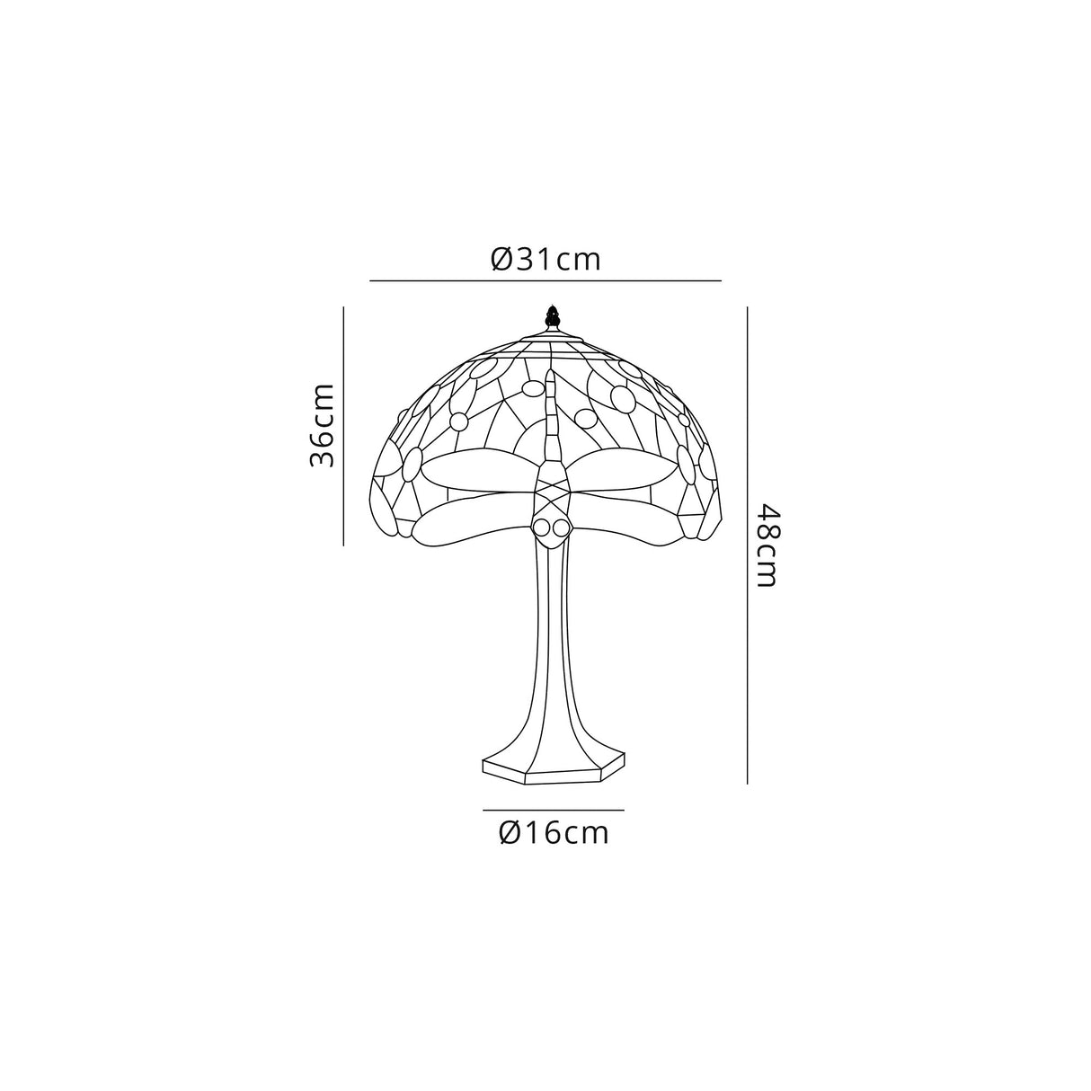 Hinnigan 1 Light Octagonal Table Lamp E27 With 30cm Tiffany Shade, Purple/Pink/Crystal/Aged Antique Brass