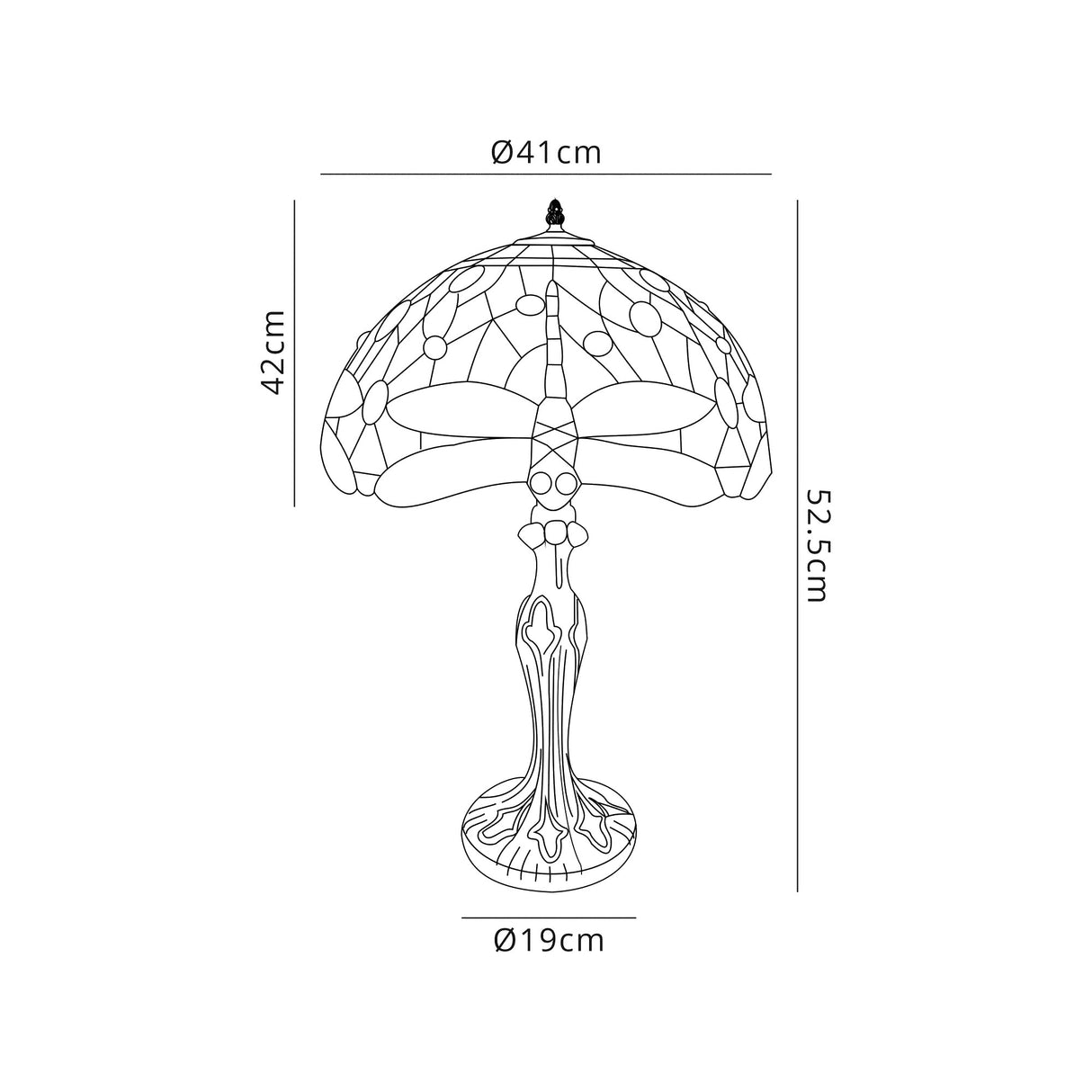 Hinnigan 2 Light Curved Table Lamp E27 With 40cm Tiffany Shade, Purple/Pink/Crystal/Aged Antique Brass
