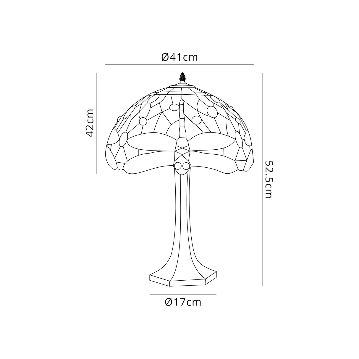 Hinnigan 2 Light Octagonal Table Lamp E27 With 40cm Tiffany Shade, Purple/Pink/Crystal/Aged Antique Brass