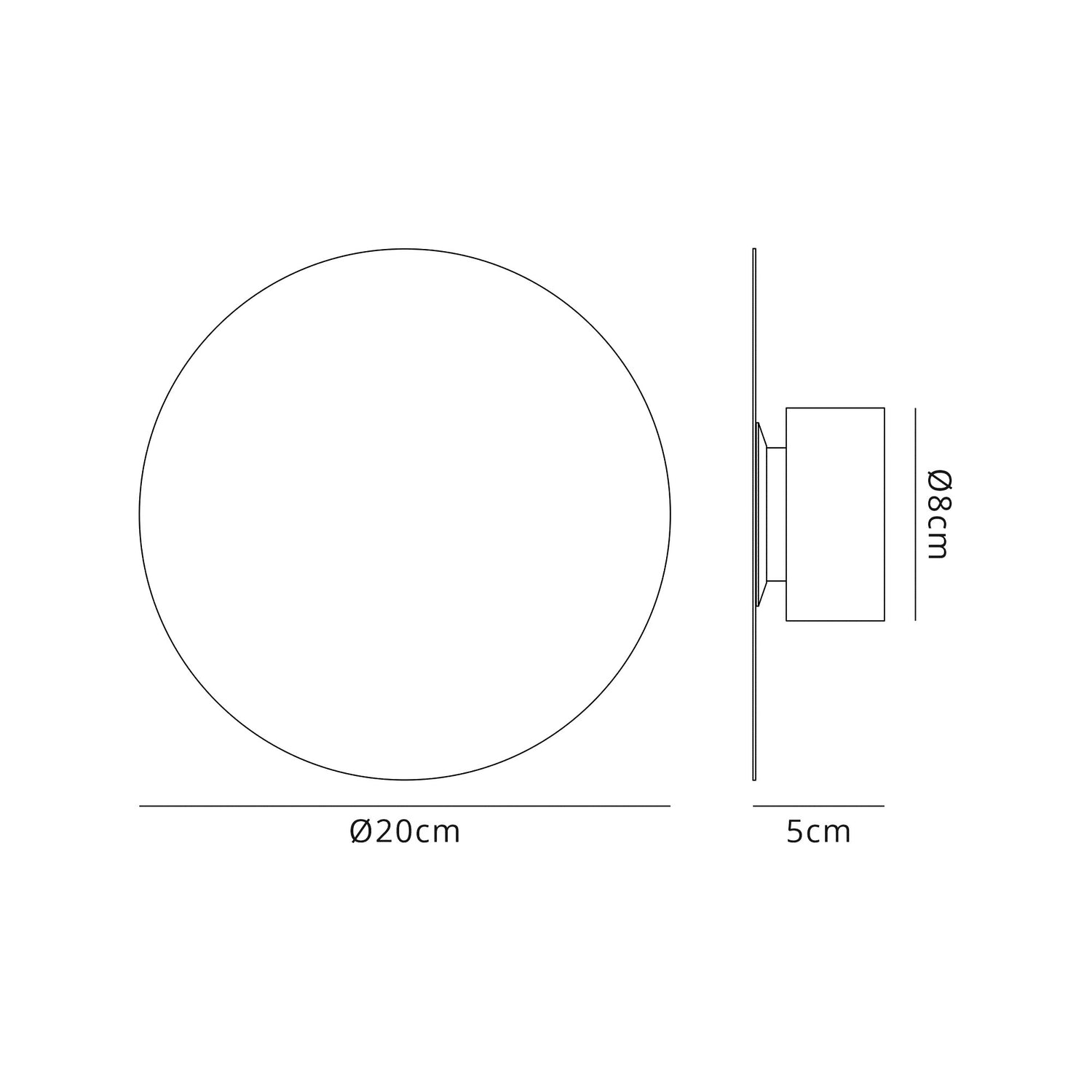 Proctor Magnetic Base Wall Lamp, 12W LED 3000K 498lm, 20cm Round, Coffee