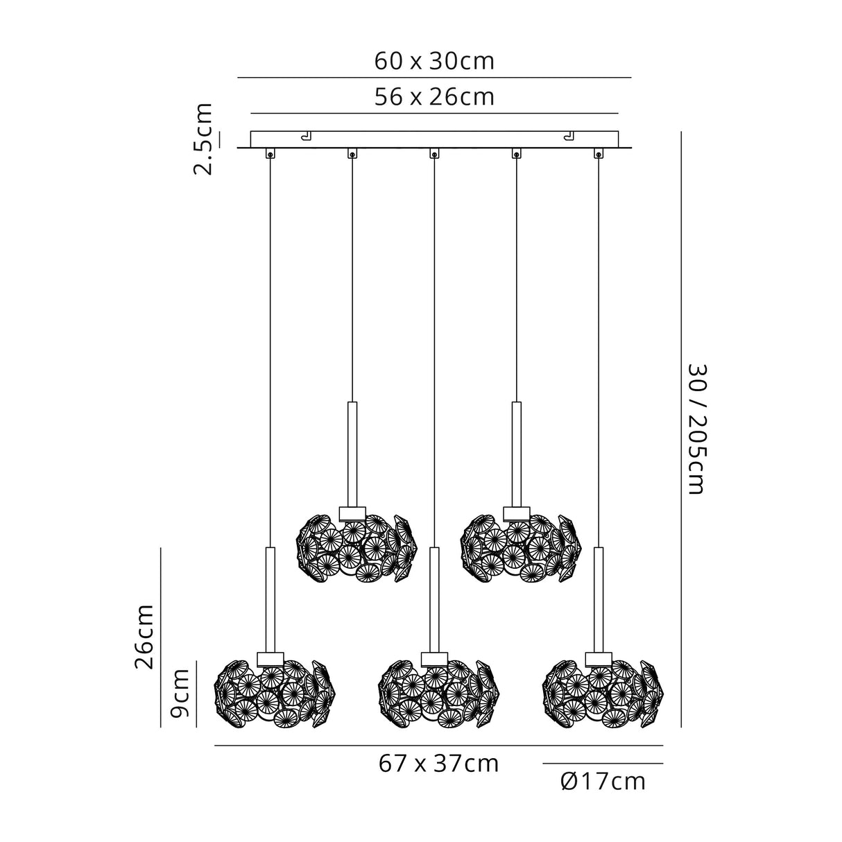 Byrne 8 Light G9 2m Rectangle Multiple Pendant With Polished Chrome And Crystal Shade