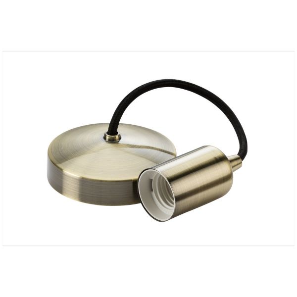 ML Knightsbridge 8270AB Antique Brass 6" E27 Contemporary Pendant Set