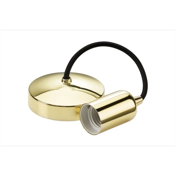 Knightsbridge 8270PB Polished Brass 80W 150mm LED E27 Contemporary Pendant Set