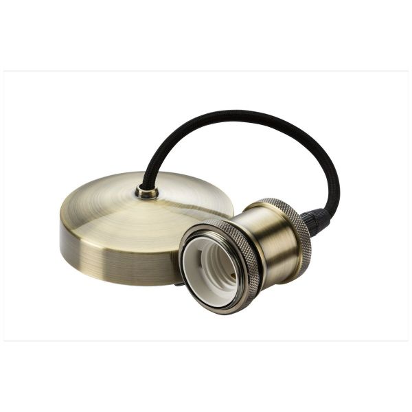 ML Knightsbridge 8271AB Antique Brass 6" E27 Vintage Pendant Set