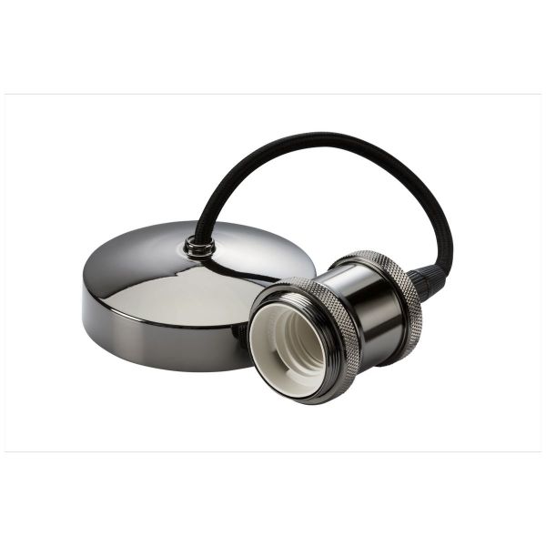 ML Knightsbridge 8271BN Black Nickel 6" E27 Vintage Pendant Set