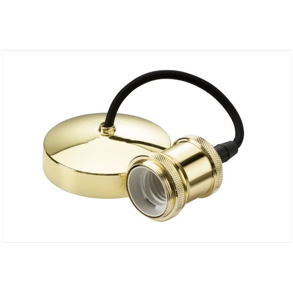 ML Knightsbridge 8271PB Polished Brass 6" E27 Vintage Pendant Set