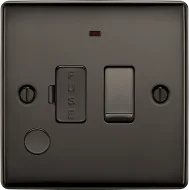 BG Nexus Metal , 13A Switched Fused Connection Unit with LED Indicator and Flex Outlet in VARIOUS COLOURS