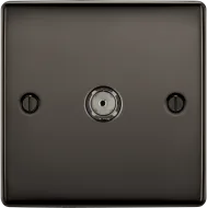 BG Nexus Metal, Single Co-Ax Aerial Socket for TV or FM - VARIOUS COLOURS