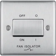 BG Metal, 10AX Triple Pole Fan Isolator Switch in VARIOUS COLOURS