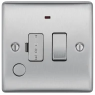 BG Nexus Metal , 13A Switched Fused Connection Unit with LED Indicator and Flex Outlet in VARIOUS COLOURS