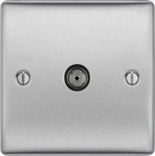 BG Nexus Metal, Single Co-Ax Aerial Socket for TV or FM - VARIOUS COLOURS