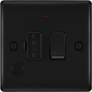 BG Nexus Metal , 13A Switched Fused Connection Unit with LED Indicator and Flex Outlet in VARIOUS COLOURS